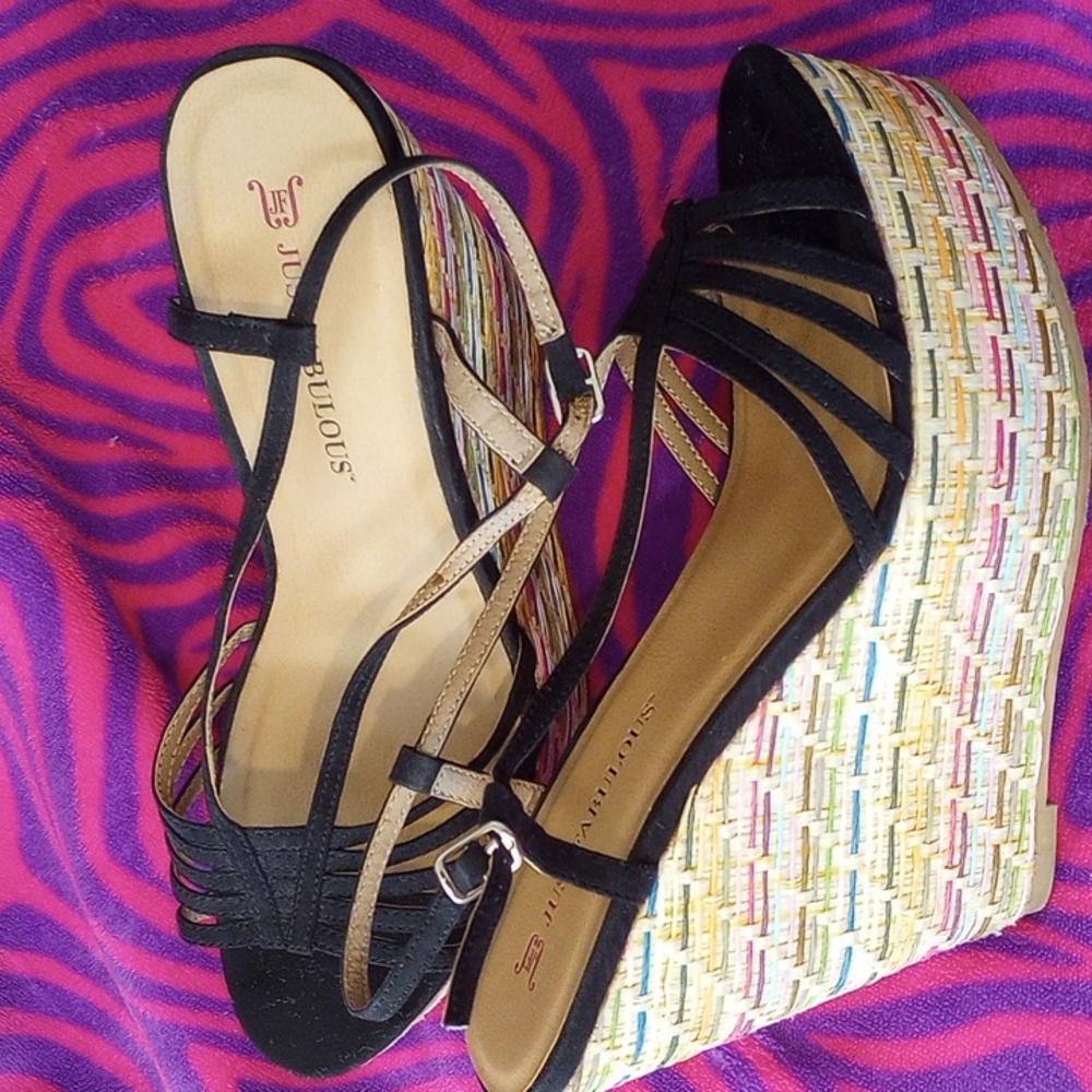 Women's Rainbow Strap Wedge Shoe
